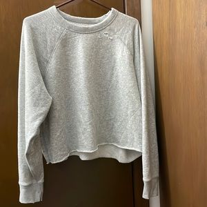 Aerie Distressed Crop Sweatshirt